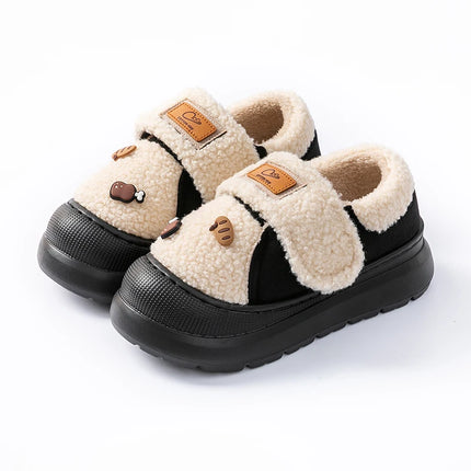 2025 New Platform Winter Cotton Shoes Women Outdoor Thick Bottom Warm Plush Slippers Woman Comfortable Cute Non Slip Snow Boots