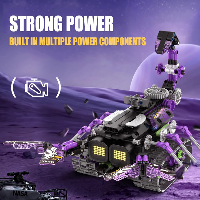549PCS Integrated Robot Esports Girl Scorpion 3-in-1 Programming Remote Control Electric Assembly Building Block Model Toys Gift
