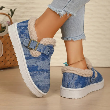 Winter women's outerwear cotton shoes, fashionable and versatile, thick soles, warm, plush, anti-slip, trendy cotton shoes.2025