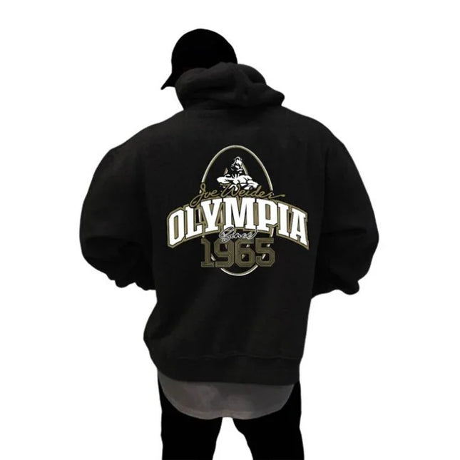 Autumn/Winter New Men's Hoodie Fashion Letter Print 100% Cotton High Quality Men's Street Fitness and Sports Wear