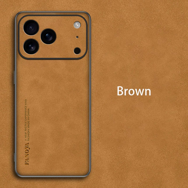 EUCAGR Luxury Sheepskin PU Leather Phone Case For iPhone 17Protect Stand Back Cover