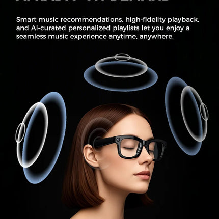 AI Smart Glasses 500W HD Camera Shooting Bluetooth Calling Intelligent Voice Assistant Control Music Smart Glasses For Men Women