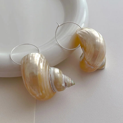 Simple Design Sense Natural Ring Spiral Earrings French Retro Baroque Exaggerated Women's Accessories