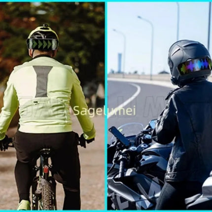 NEW APP Programmable LED Screen DIY Led Helmet Display Motorcycle Helmet Warning Light Night Riding RGB Bike Helmet Taillight