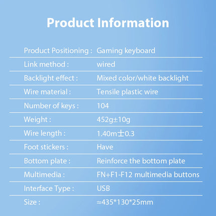 K500 Wired Keyboard Office Gaming Keyboard For Windows And IOS Computer Laptop 104 Keys Mechanical Sensation Membrane Keyboards