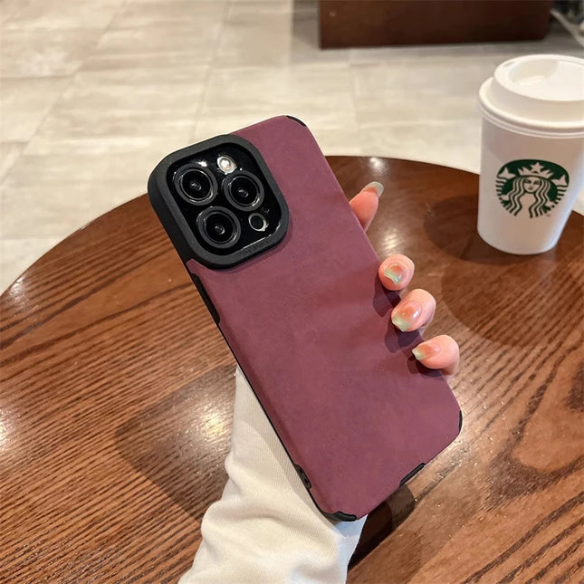 Fashion Matte Leather Silicone Case For iPhone 17 Lens Protection Shockproof Cover