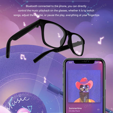 Ola Esporte New Smart Glasses Bluetooth Call Sunglasses Multi-functional Anti-Blue Light Sunglasses Wireless Headset Men Women