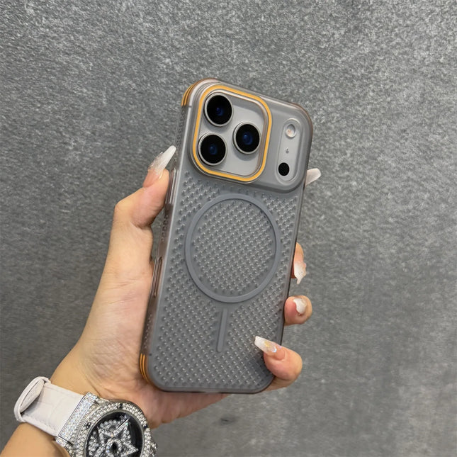 Breathable Heat Dissipation Magnetic Phone Case For iPhone 17 Air 17 16 15 14 13 12 Pro Max Plus Magsafe Wireless Charging Cover