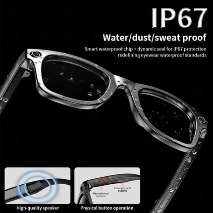 New Men Women 8MP HD Camera Smart Glasses For High-definition Photography Video Recording  Translation Voice Call And Music Play