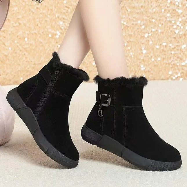 Snow Boots for Women 2025 Winter New Thickened Warm Cotton Shoes Anti-Slip Cotton Boots Thick Bottom Anti-Slip Short Boots