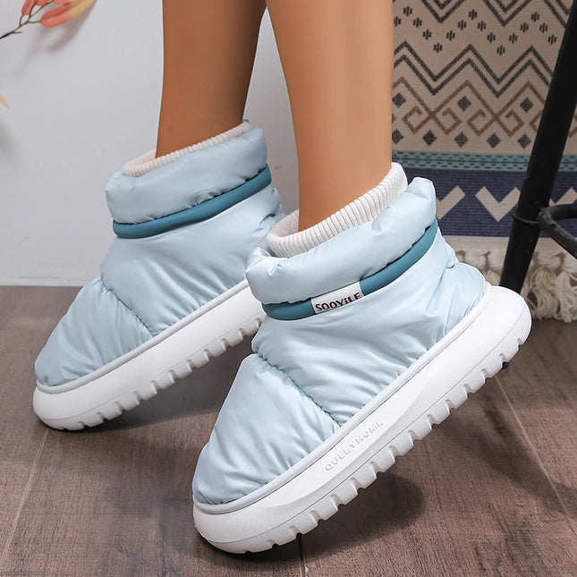 Women's Winter Warm Cotton Padded Shoes Thick Sole Down Waterproof Snow Boots for Women 2024 Non Slip Platform Ankle Botas Mujer
