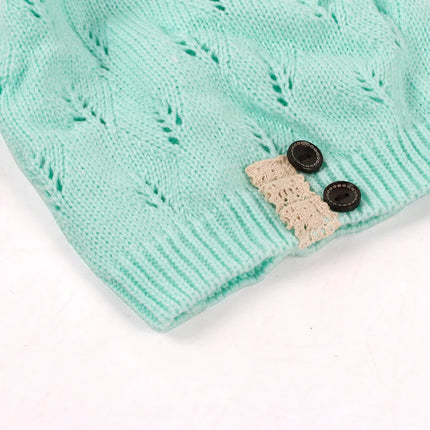 Winter Hats Woman Knitted Woolen Beret Hat Hollow Fashion Leaves Cap Lady Sexy Lace Button Casual Warm Women Hat