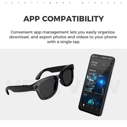 AI Smart Glasses 500W HD Camera Shooting Bluetooth Calling Intelligent Voice Assistant Control Music Smart Glasses For Men Women