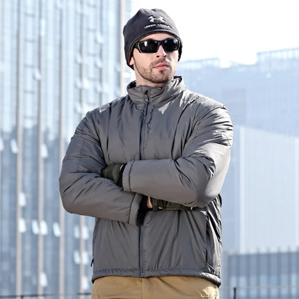 Winter Outdoor Jackets Men Parkas Warm Lightweight Tactics Causal Jacket Heat Reflective Windproof Hiking Coat Windbreaker