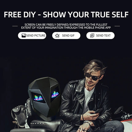 Motorcycle LED Screen Display Cycling Bag Outdoor Riding Helmet Hard Shell Backpack Large Capacity Dynamic Eye Backpack APP DIY
