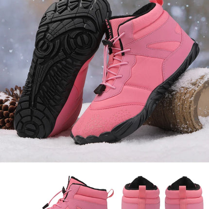 Winter Barefoot Boots Men Winter Shoes Barefoot Ankle Boots 36-46 Couple Snow Shoes Outdoor Hiking Shoes Fur Warm Plush Boots