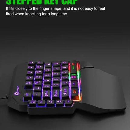 35-Key Single-Handed Mechanical Gaming Keyboard - USB Wired RGB Backlight, Ergonomic Design & Ultra-Slim Portable for Laptop/PC