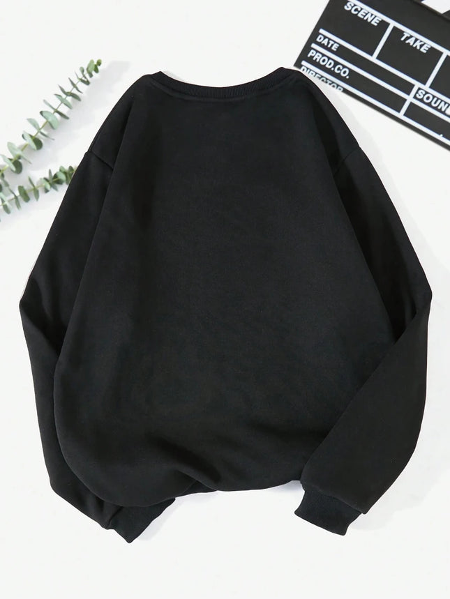 Autumn Womans Halloween Sweatshirts Coffee Lover Printing Hoodies Fleece Comfortable Crewneck Pullover Fashion Female Clothes