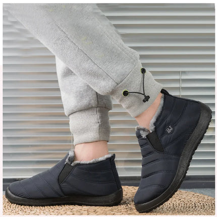 Winter Men Boots Waterproof Snow Boots Warm Fur Casual Men Shoes Antislip Ankel Boots Plush Cotton Shoes