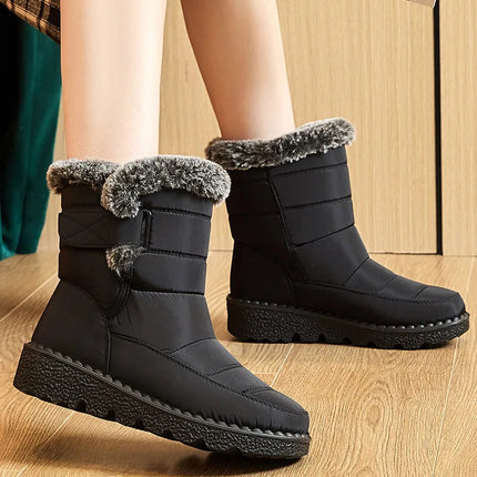 Women's Boots 2024 Trend Winter Shoes For Woman Winter Boots Ankle Low Heels Botas Mujer Waterproof Snow Boots With Fur Shoes