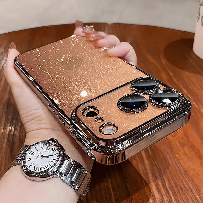 Plating Glittering Sparkle Transparent Phone Case For iPhone 17 Lens Camera Protection Slim Cover
