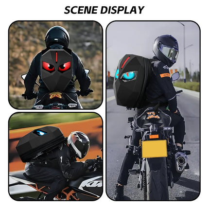 Knight LED Motorcycle Backpack for Men, LED Backpack With DIY Programmable Full Color Screen, Hard Shell Waterproof Helmet Bag