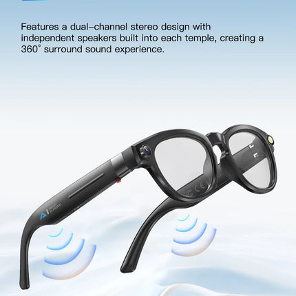 LIGE AI Smart Glasses 4K HD Camera 32GB Memory BT Call Voice Assistant Translate Touch Control Music Player sunglasses Men Women
