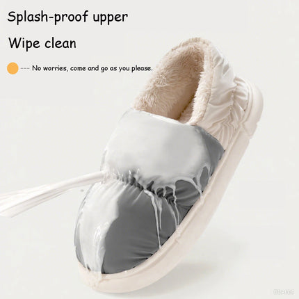 Waterproof Winter Shoes for Men's 2025 New Plush Slippers Women Ankle Boots Warm White Couple Cotton Couples Platform Shoes
