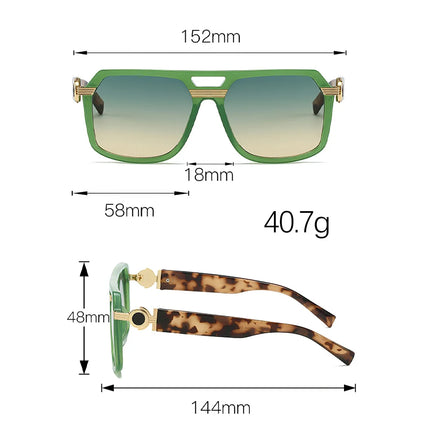 2025 Sunglasses for Women Fashionable Square Frame Glasses with Golden Decorative Lens