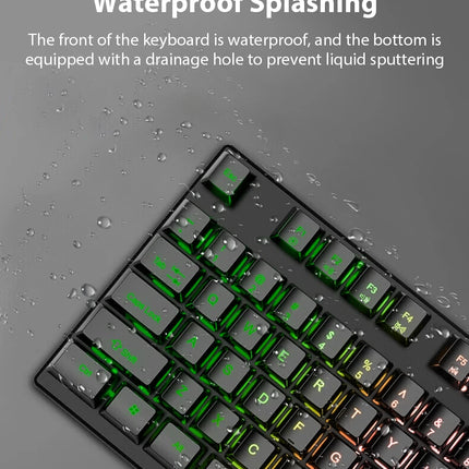 K500 Wired Keyboard Office Gaming Keyboard For Windows And IOS Computer Laptop 104 Keys Mechanical Sensation Membrane Keyboards