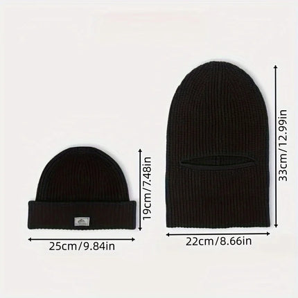 Winter Men's Hats Knitted Wool Hat Windproof And Cold Resistant Head Cover Mask Warm And Cold Hat Outdoor Balaclava Warm Hat