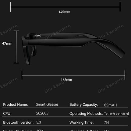 Ola Esporte New Smart Glasses Bluetooth Call Sunglasses Multi-functional Anti-Blue Light Sunglasses Wireless Headset Men Women