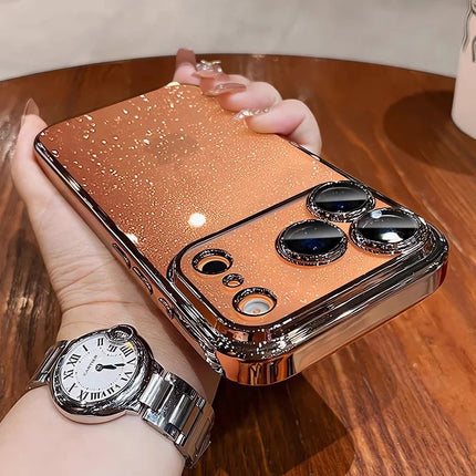 Plating Glittering Sparkle Transparent Phone Case For iPhone 17 Lens Camera Protection Slim Cover