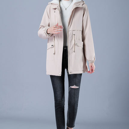 Winter Jacket Cotton Warm Puffer Coat Women Casual Parkas With Lining Plush hooded trench Outwear Women's Clothes