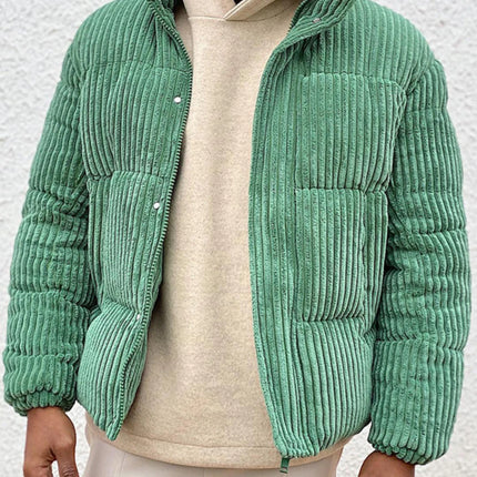 New Winter Men's Jacket Coats Corduroy Cotton Jacket Warm Bomber Jacket Loose Short Tops Bakery Wear