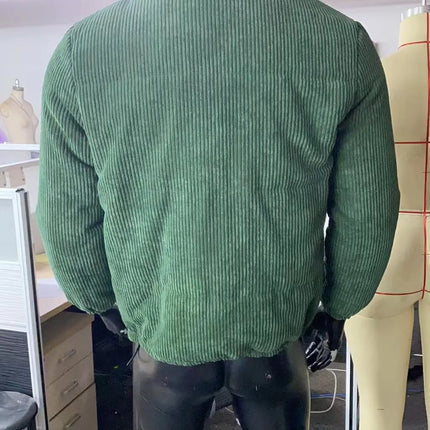 New Winter Men's Jacket Coats Corduroy Cotton Jacket Warm Bomber Jacket Loose Short Tops Bakery Wear