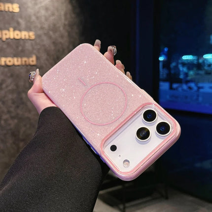 Luxury Glitter Bling Ultra Thin Phone Case For iPhone 17 16 15 14 Plus 17 Pro Max Magsafe Wireless Charge Shockproof Hard Cover