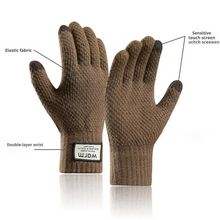 Winter Touchscreen Gloves for Women Men - Soft Knit Warm Stretchy Multi-color, Long Keeper Utility Gloves, Anti-Cold Anti-Slip