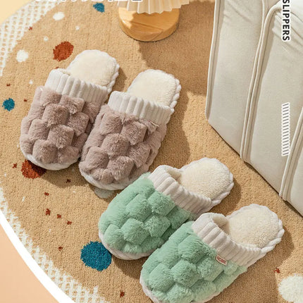 Winter Footwear Flat New Autumn Women Indoor Home Non Slip Versatile House Shoes Warm Plush Cotton Slippers TG06
