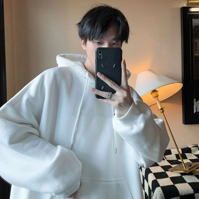 2025 Fashion Casual Hoodies Men Wholesale Plain White Pullover Hoodie Unisex Sweatshirt with Hood Popular Versatile Streetwear