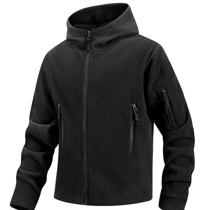 Winter Hunting Men’s Fleece Jacket Warm Coats Polar Outdoor Hoodie Jacket Multi-Pocket Casual Full Zip Sport Hiking Coat S-XXXL