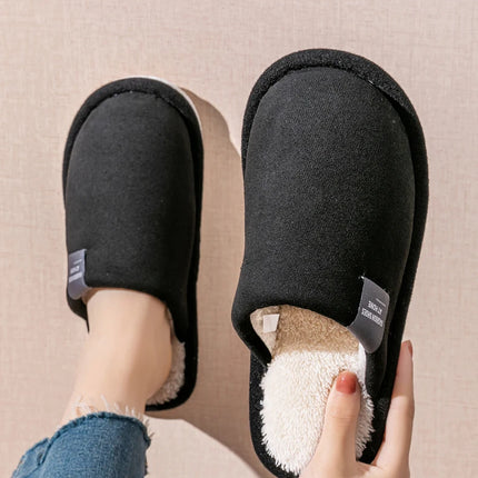 Winter Warm Slippers Men House Non Slip Soft Shoes Comfortable Flat Heel Home Indoor Bedroom Plush Slippers Bedroom Female shoes