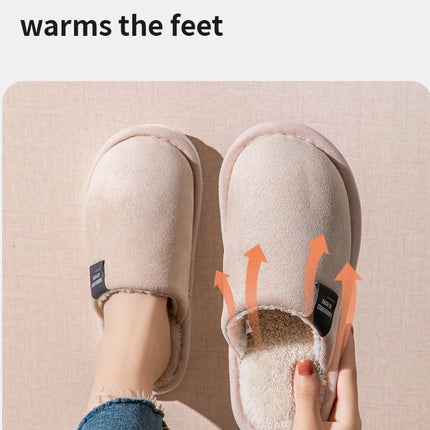 Winter Warm Slippers Men House Non Slip Soft Shoes Comfortable Flat Heel Home Indoor Bedroom Plush Slippers Bedroom Female shoes