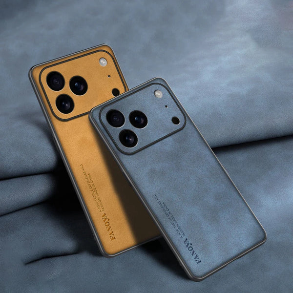 EUCAGR Luxury Sheepskin PU Leather Phone Case For iPhone 17Protect Stand Back Cover