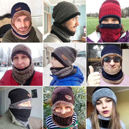 Winter Hats For Men Skullies Beanie Hat Winter Cap Men Women Wool Scarf Caps Balaclava Mask Bonnet Knitted Hat Gorras