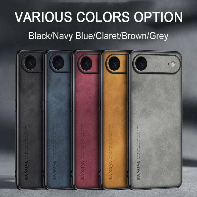 For iPhone 17 Air Skin Feel Shockproof Matte Leather Case Soft Back Cover Funda For iPhone 17 Air Pro Max Protector