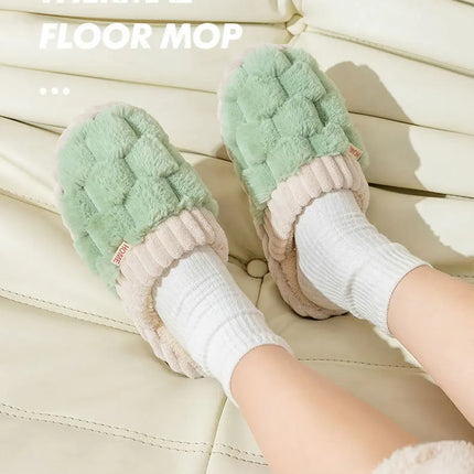 Winter Footwear Flat New Autumn Women Indoor Home Non Slip Versatile House Shoes Warm Plush Cotton Slippers TG06