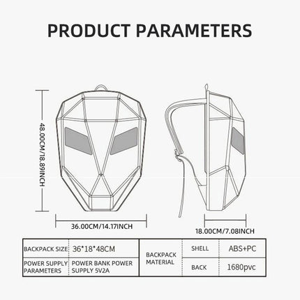 Motorcycle LED Screen Display Cycling Bag Outdoor Riding Helmet Hard Shell Backpack Large Capacity Dynamic Eye Backpack APP DIY