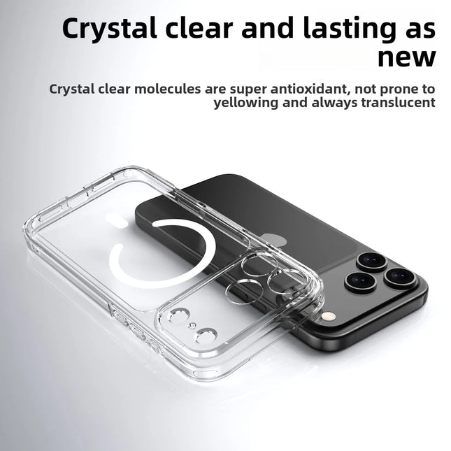 Transparent Magsafe Magnetic Phone Case for IPhone 17 Air 17 Pro Max Wireless Charging Shockproof Protective Hard Back Cover