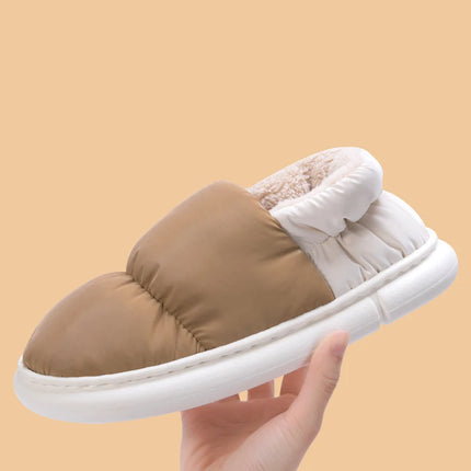 Waterproof Winter Shoes for Men's 2025 New Plush Slippers Women Ankle Boots Warm White Couple Cotton Couples Platform Shoes